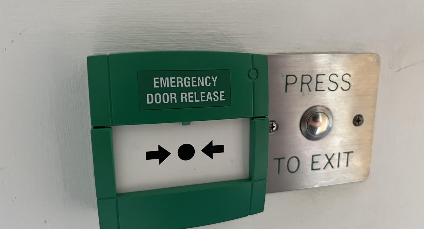 Emergency door release installation 